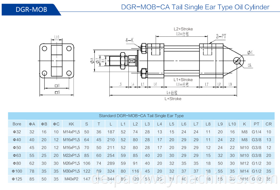 2dgr Mob Ca Tai Single Ear Type Oil Cylinder